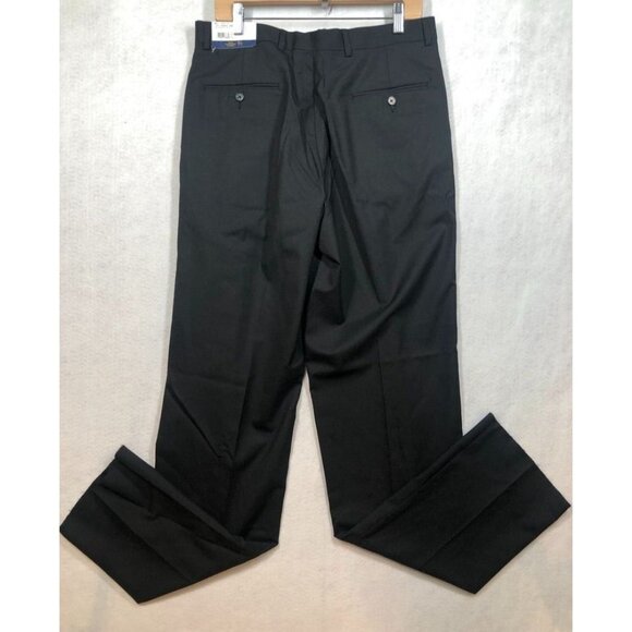 Hart Schaffner Marx 100% Worsted Wool Dress Pants Black Unhemmed Men's Size 34 R - Picture 2 of 9